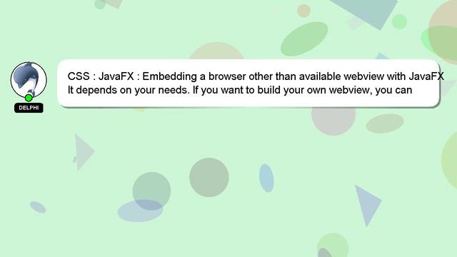 CSS : JavaFX : Embedding a browser other than available webview with JavaFX смотреть онлайн