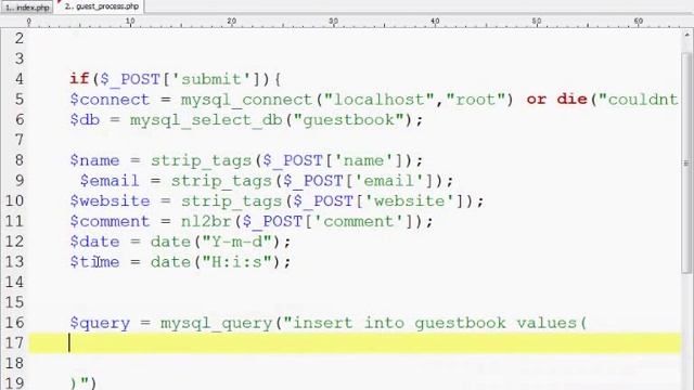 PHP Tutorials - Making a simple Guest Book part 3 смотреть онлайн
