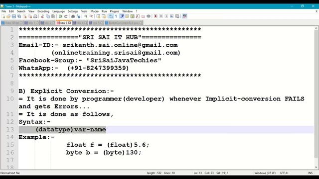 105. Explicit Type Conversion in Java || Type-Conversions in Java || Manual Type Conversion смотреть онлайн