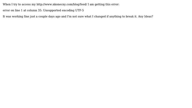 Wordpress: RSS Feed broken смотреть онлайн