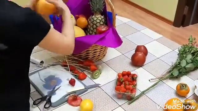 Фруктовая корзина своими руками!!! смотреть онлайн