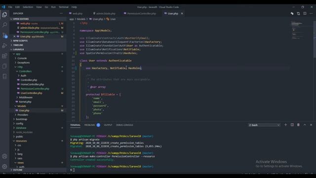 Laravel 8 Admin Panel with Roles and Permission - Part 9 Installing Laravel Permission смотреть онлайн