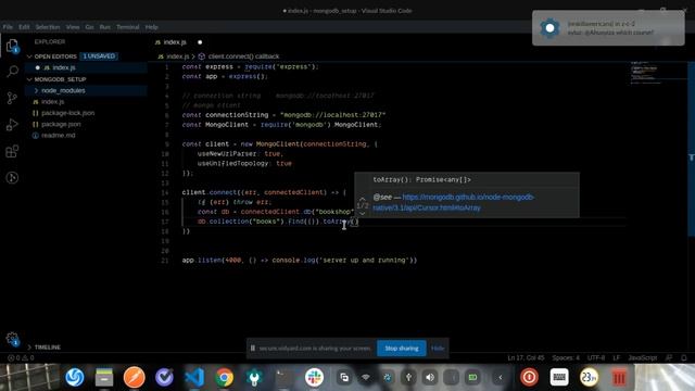 Connect Node JS to Mongo DB смотреть онлайн