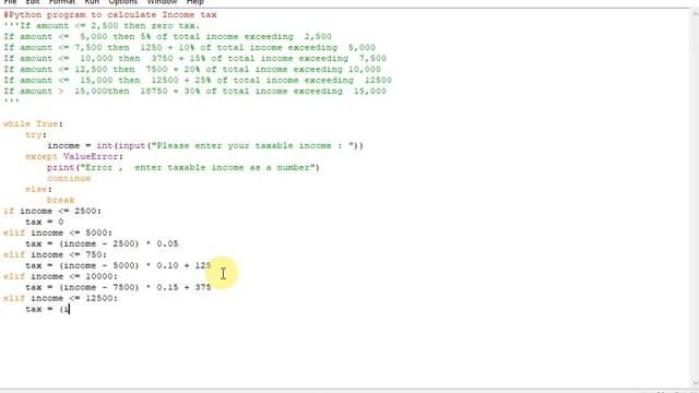 Python program to calculate Income tax смотреть онлайн