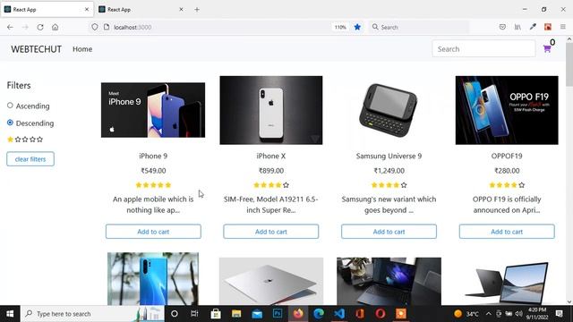 Search Products Filter by Rating and Filter Price Range Slider in ReactJs | Shopping Website Part # смотреть онлайн