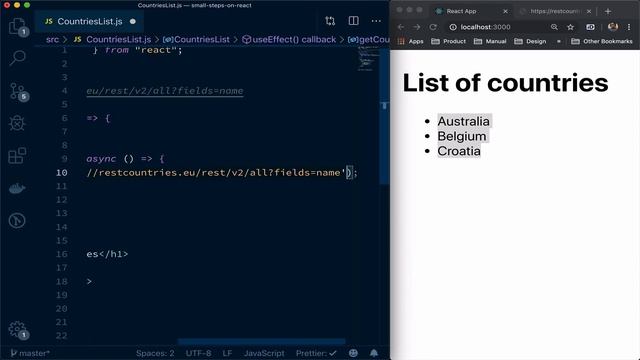 Fetch API data in React using useEffect hooks: Small steps on React смотреть онлайн