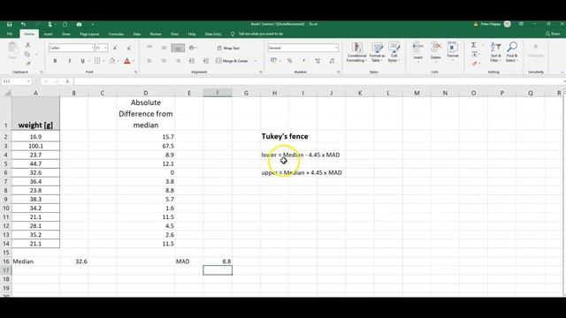 Finding outliers in a dataset MAD method смотреть онлайн