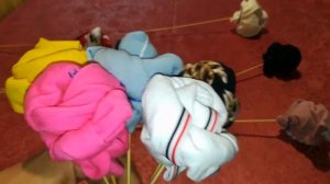 Букет из носков - розы из вещей.