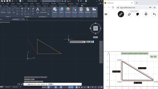 12b- Relative Cartesian System | Line | Draw Command | AutoCAD 2020 from Basic to Advance Features смотреть онлайн