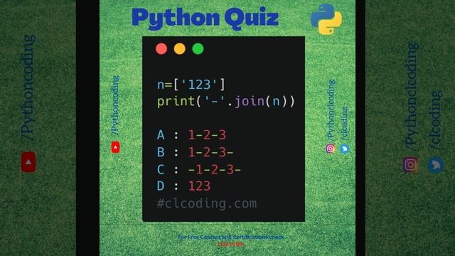 Python Quiz | Day 14 | What is the output of following code ? смотреть онлайн