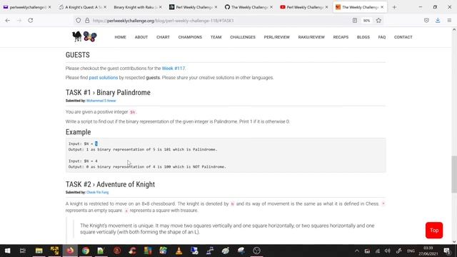 Perl Weekly Challenge - 118 (Task #1: Binary Palindrome) смотреть онлайн
