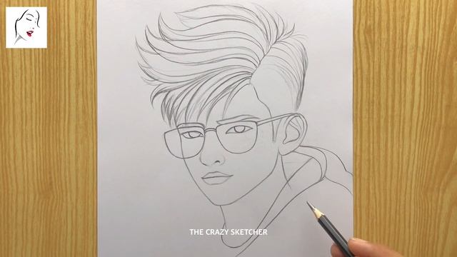 How to draw a Boy With Glasses | A Cute Boy Face Drawing | Drawing Pictures | The Crazy Sketcher смотреть онлайн