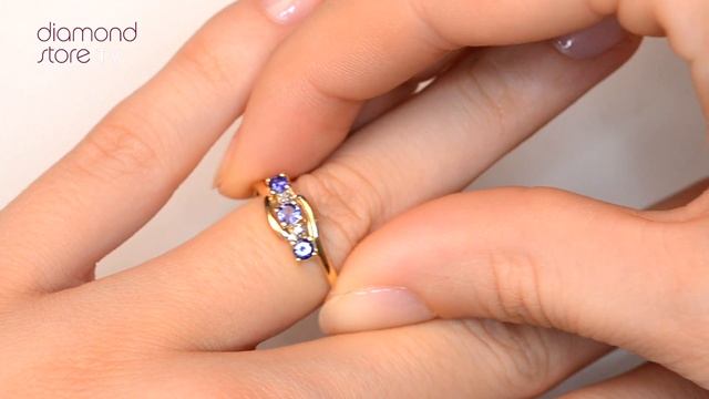 E5468 - Tanzanite 0.21CT And Diamond 9K Gold Ring смотреть онлайн