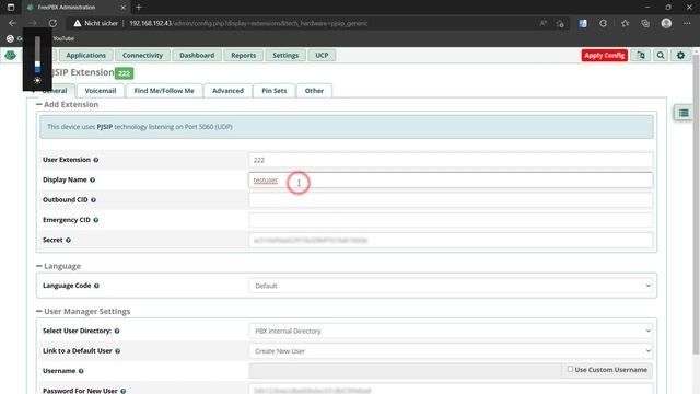 FreePBX Create SIP User Accounts , add phone configure App смотреть онлайн