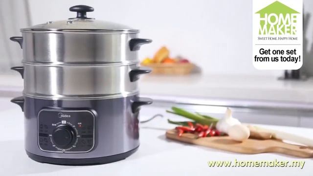 Multi-functional 10 Liter Stainless Steel 3-tier Adjustable Timer Food Steamer смотреть онлайн