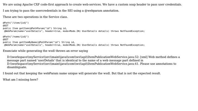 Apache CXF -Enunciate wsdl generation Error смотреть онлайн