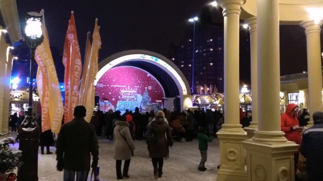 Встречаем Новый 2019 год в Москве. Встреча с Рождеством в Кузьминках. смотреть онлайн