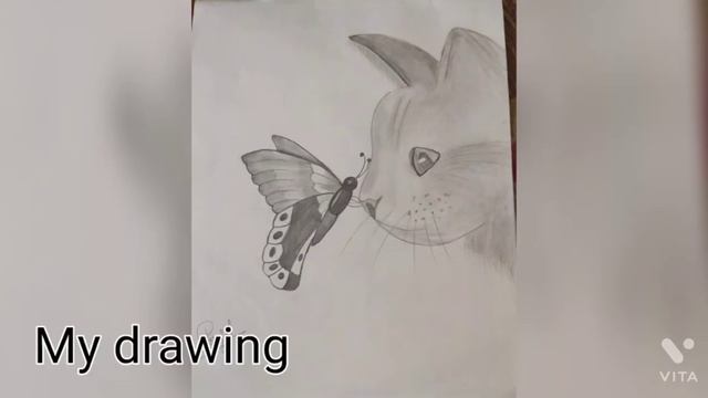 Part 1 lI tried to react on Farjana drawing Academy ll Drawing of cat and a butterfly ? смотреть онлайн