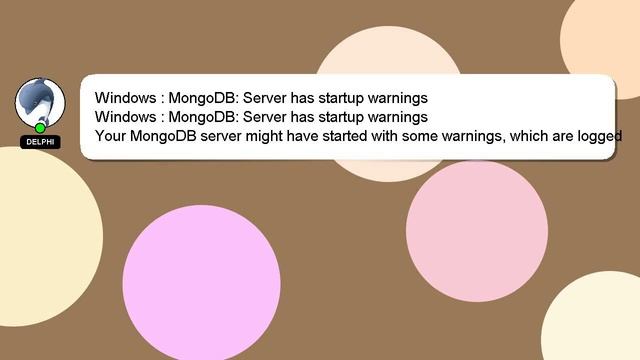 Windows : MongoDB: Server has startup warnings смотреть онлайн