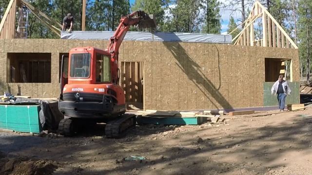 Lifting Our Ridge Beam With An Excavator
