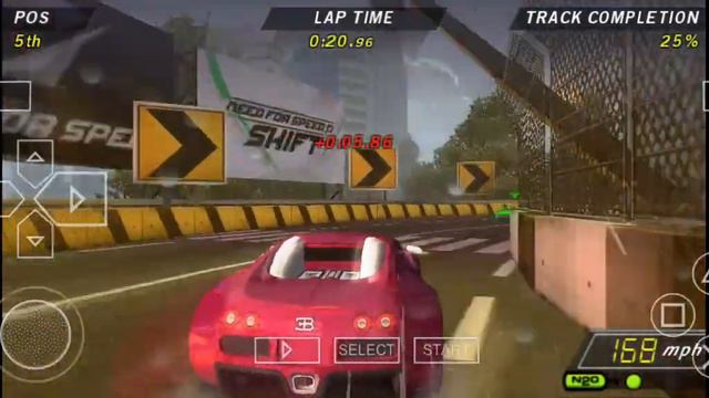 NFS Shift PSP Bugatti Veyron 16.4 Gameplay смотреть онлайн