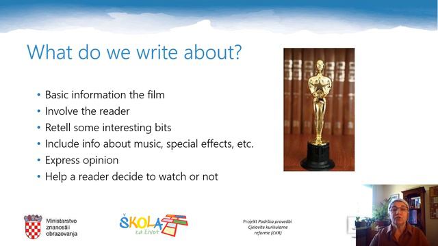 Engleski jezik 8. r. - Writing a Film Review смотреть онлайн