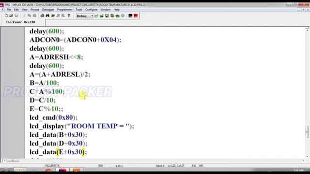 PIC16F877A ROOM TEMPERATURE MONITOR IN LCD смотреть онлайн