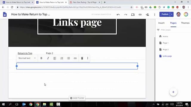 How to create a "Return to Top" link in Google Sites смотреть онлайн