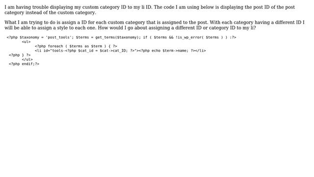 Wordpress: Get category id for a custom category and display it in a class смотреть онлайн