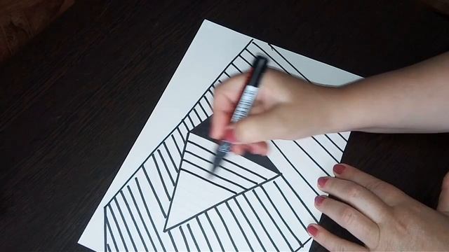 Простое 3D рисунок по шагам, как нарисовать.Треугольник, возвышение. смотреть онлайн