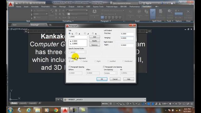 AutoCAD I 09-23 Paragraph Formatting Dialog Box смотреть онлайн