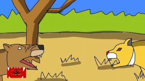 гиенодон против мосбахского льва( анимация).