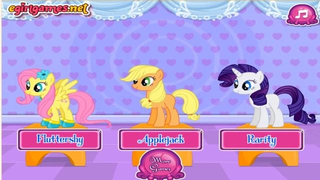 Игра мультик, Барби и Пони Рарити, Эпплджек, Флаттершай. смотреть онлайн