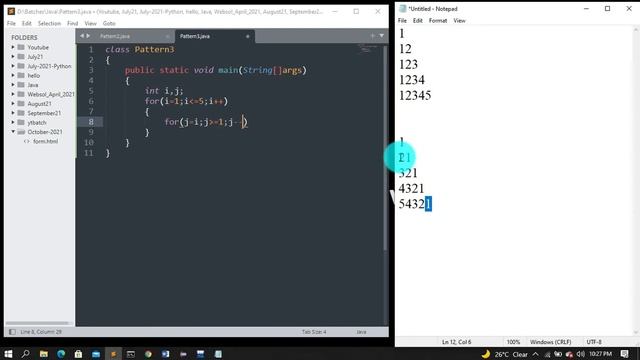 Pattern program in java смотреть онлайн