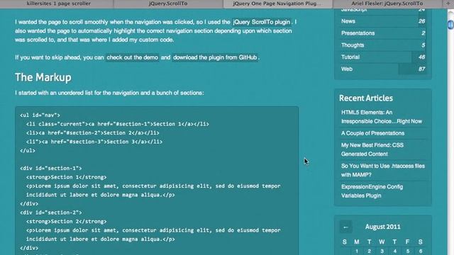 HTML5, CSS3 and jQuery Course - 1 Page Slider смотреть онлайн
