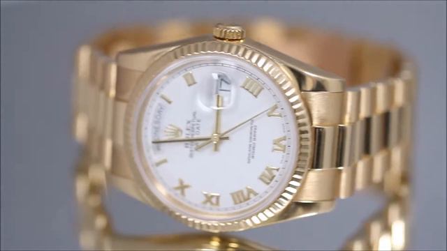 Rolex New Style Men's Day-Date Yellow Gold President White Roman Dial - Model 118238 Watch смотреть онлайн