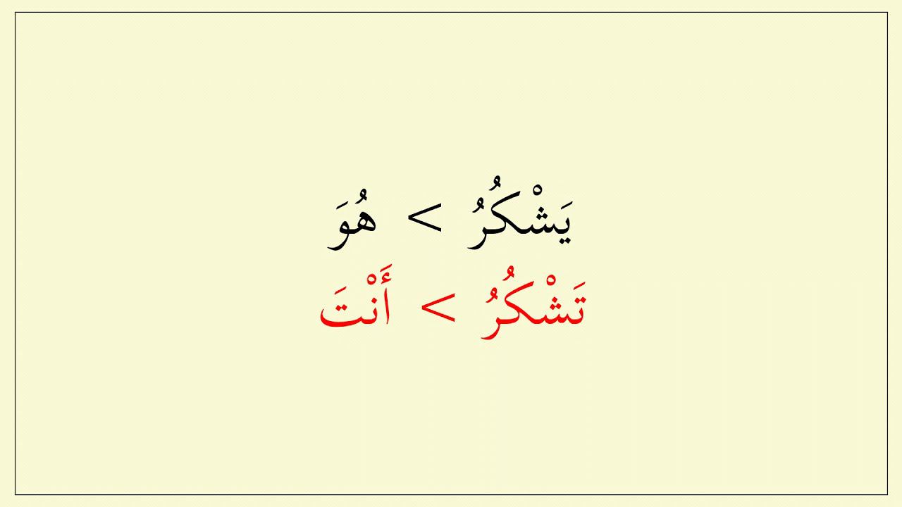 Глагол (تشكر).