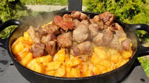 Как правильно жарить Мясо с Картошкой Чтобы Вкусно, Просто и Быстро.