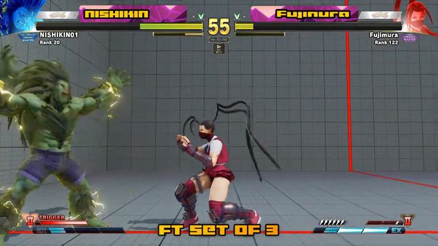 SFV/SF5 AE ☆ NISHIKIN (#1 Blanka) VS. Fujimura (#1 ibuki) Street fighter V Arcade edition смотреть онлайн