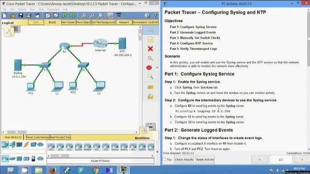 10.2.3.5 Packet Tracer - Configuring Syslog and NTP смотреть онлайн