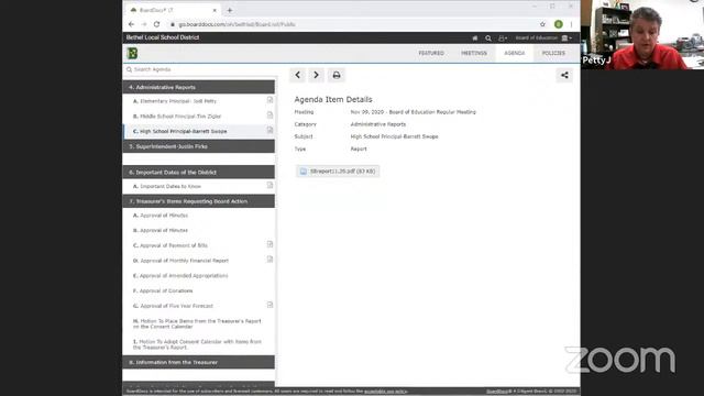 Bethel Local Schools Board Meeting November 9, 2020 смотреть онлайн