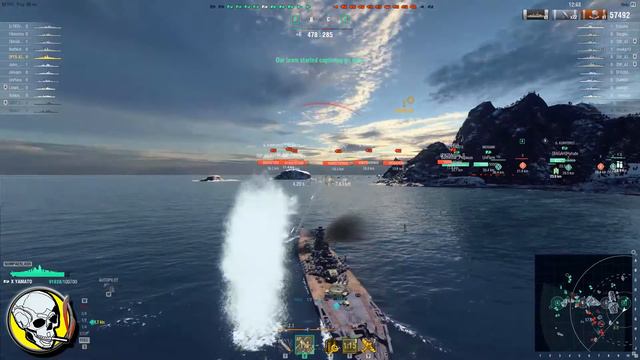 WoWS, Yamato, 348k credits, 117k dmg, 5k XP, Dreadnought смотреть онлайн