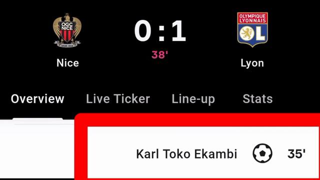 Karl Toko Ekambi Goal Vs OGC Nice | OGC Nice Vs Olympique Lyonnais | 0-1 | смотреть онлайн