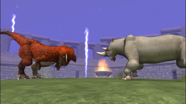 Rhino Challenge | Gallimimus, Deinonychus, Carnotaurus and God Dinosaur | Animal vs Dino | SPORE смотреть онлайн