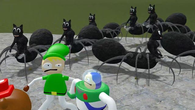 SCP-096 VS 100 CARTOON CAT SPIDER!! Garrys Mod Sandbox смотреть онлайн