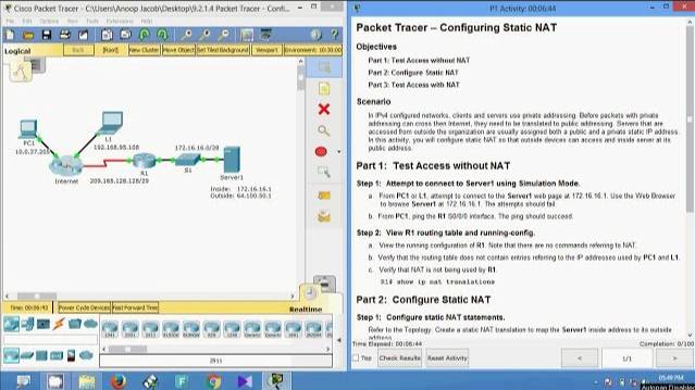 9.2.1.4 Packet Tracer - Configuring Static NAT смотреть онлайн