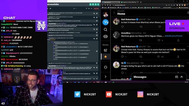 WORLD CUP FINAL WATCH PARTY with NICK28T - MESSI IS THE GOAT - ARGENTINA v FRANCE Dec 18 2022 смотреть онлайн