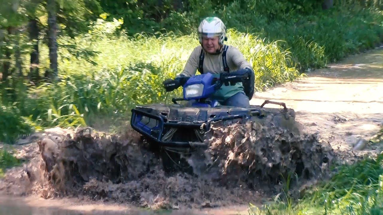 Квадроциклы Polaris 570, Stels Guepard 800, Brp Outlander 1000 в грязи смотреть онлайн