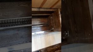 Мебель из массива дерева (сосны) под старину.
Сначала заказали прихожую, а потом огромную кухню