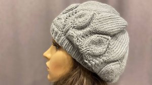 Берет КОКЕТКА с листьями/Два вида макушки/Презентация МК
